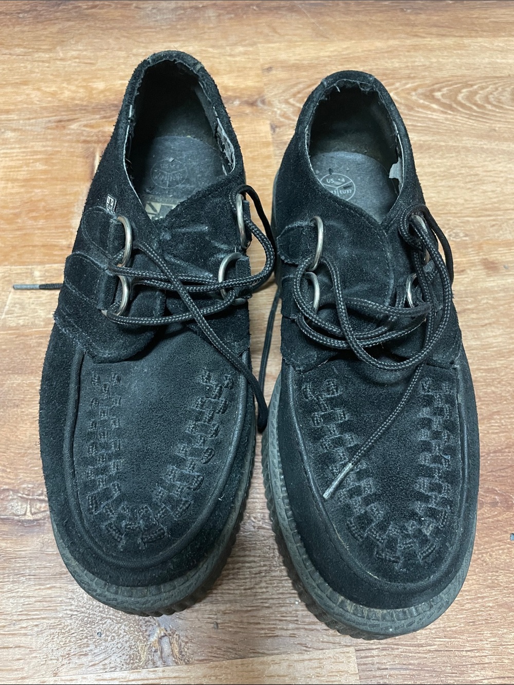 tuk Women's Black Suede Creeper Loafers